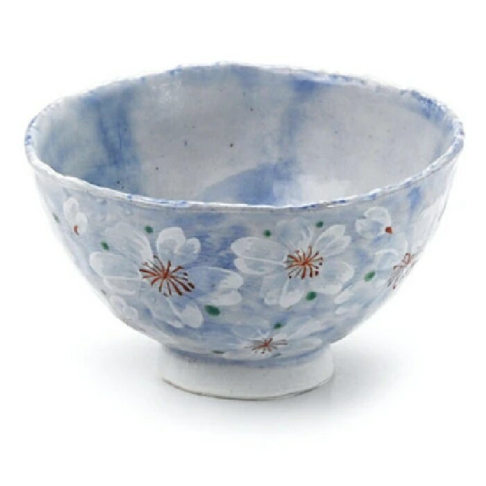 美濃焼 やよい花茶碗 桜 ブルー