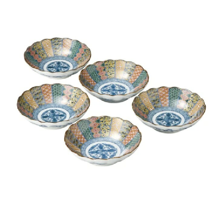 美濃焼 染錦祥瑞 煮物鉢揃(5客組)
