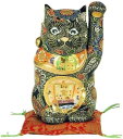 九谷焼 6号招猫 黒盛宝船<ギフト プレゼント 誕生日 父の日 母の日 敬老の日 開店祝い 開業祝い 新築祝い 商売繁盛 縁起置物>
