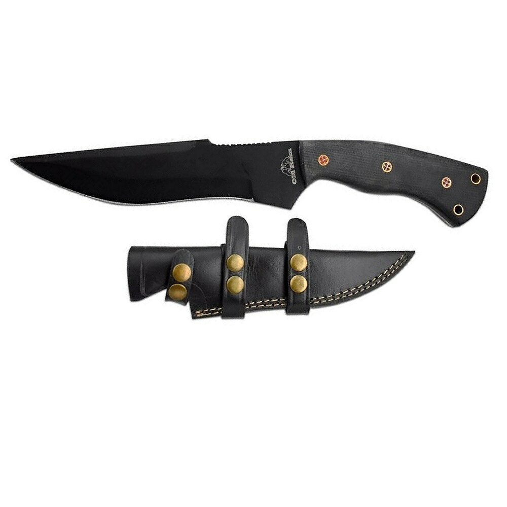 全長30.5cm 刃長18.5cm 440ステンレススチールの刃 3つのモザイクピン、黒木製の柄 プレミアムレザーシース付属 正当な理由なくこの商品を携帯することは法令により禁止されております。 18歳未満の方はこの商品を購入しないようお願いします。　