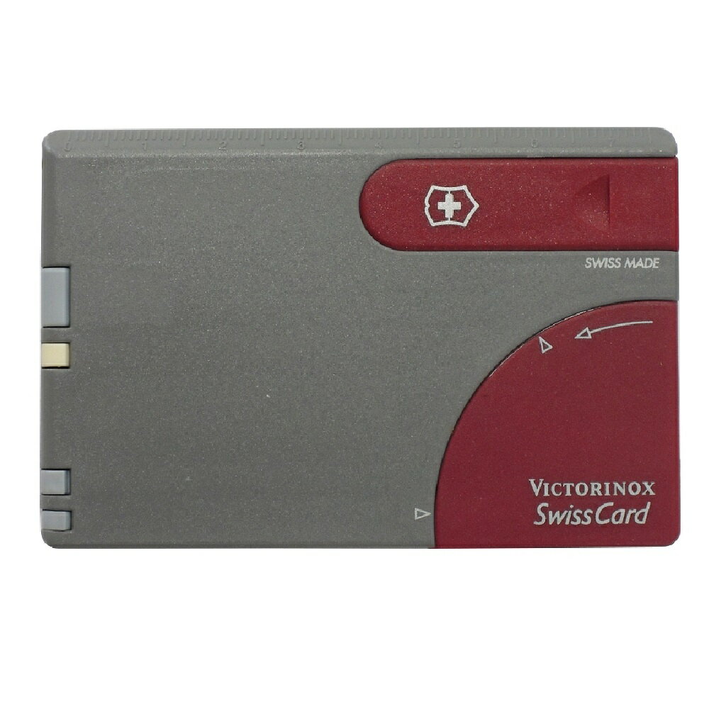 ■スイスカード　82x54x4mm はさみ、ブレード(レターオープナー)、ピンセット、ミニボールペンなどビクトリノックスの便利な機能を1枚にまとめました。 正当な理由なくこの商品を携帯することは法令により禁止されております。 18歳未満の方はこの商品を購入しないようお願いします。　