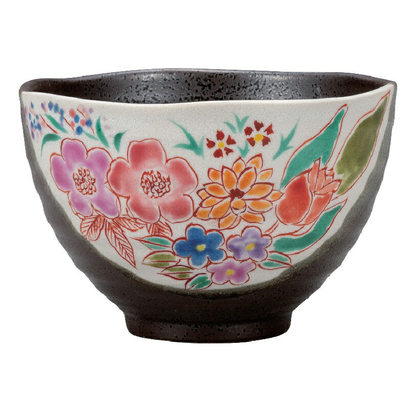 九谷焼 澤田郁美 茶漬碗 花園