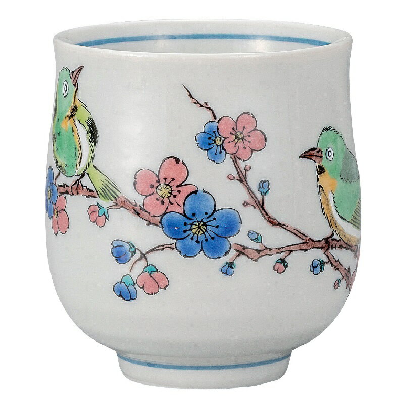 九谷焼 湯呑 めじろに梅