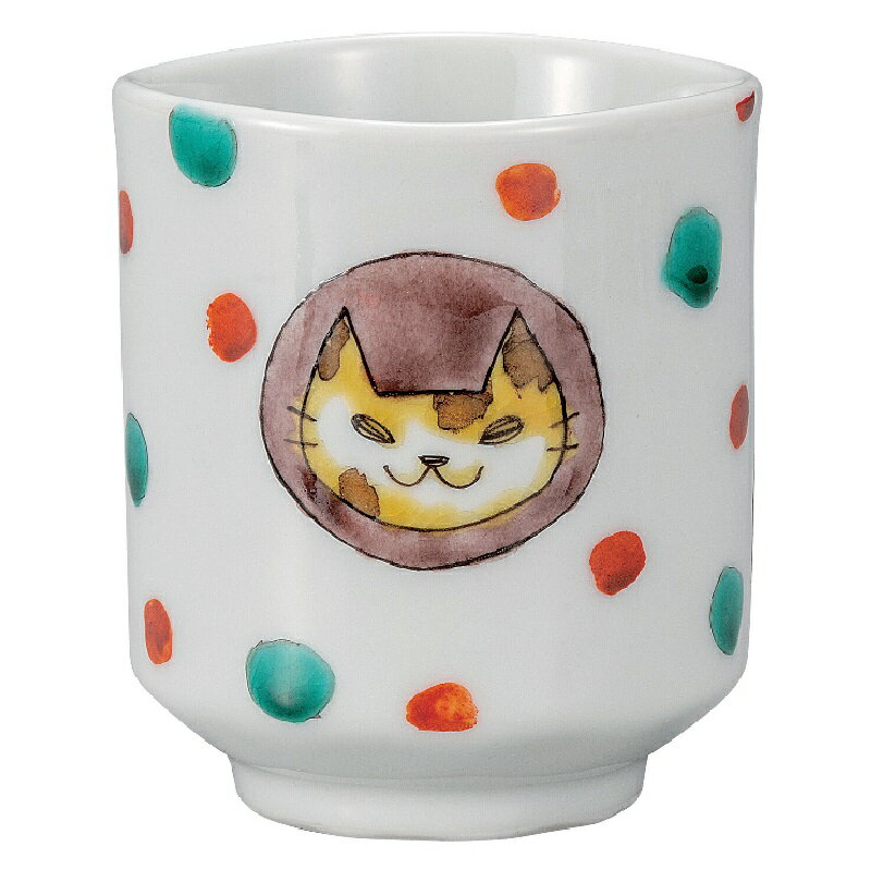 Kutani Ware - 九谷焼 岡田絹代 湯呑 ねこ