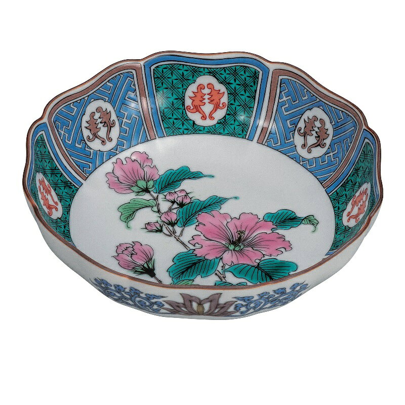 Kutani Ware - 九谷焼 5.2号鉢 古九谷芙蓉花