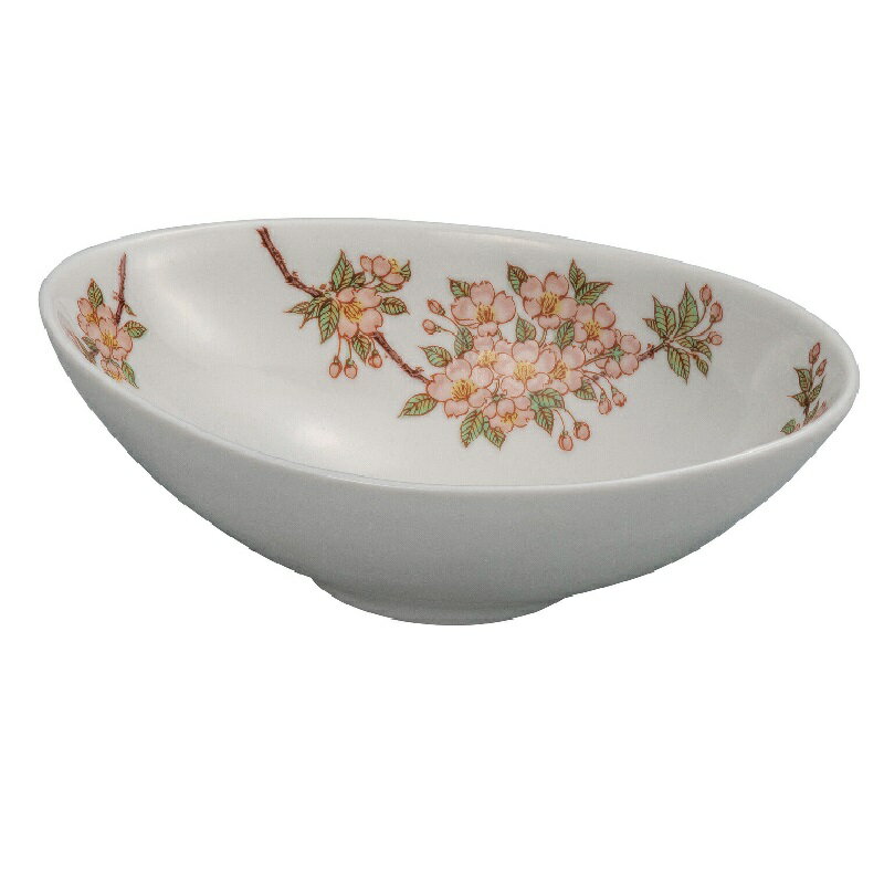 Rakuten - 九谷焼 6.5号楕円鉢 桜