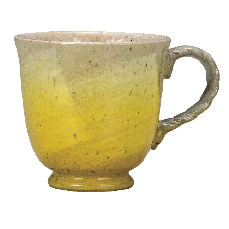 九谷焼 マグカップ 竜彩 釉彩 黄色