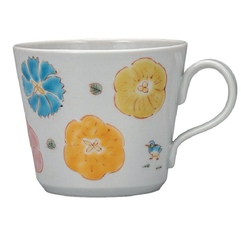 九谷焼 マグカップ・川合孝知 花に小鳥