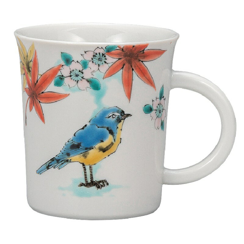 九谷焼 マグカップ・雅人窯 春秋ルリビタキ