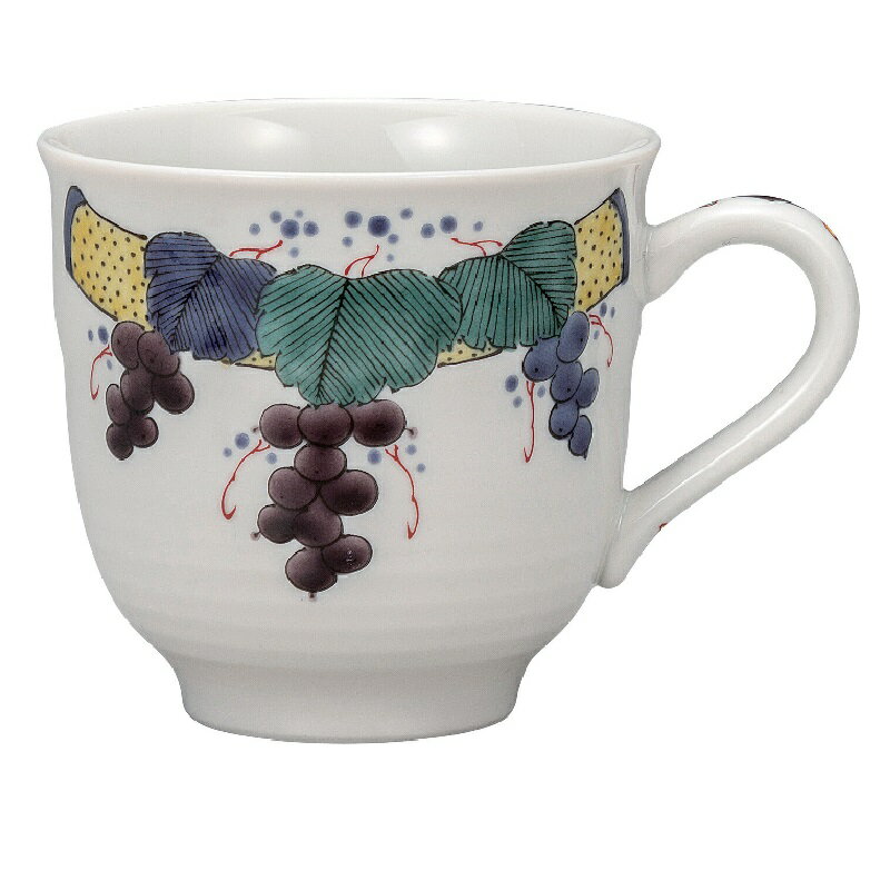 九谷焼 マグカップ ・銀泉窯 色絵ぶどう文