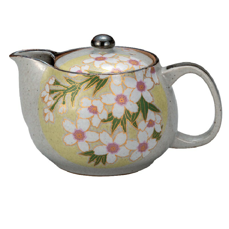 九谷焼 ポット急須 ・花桜 網付 (容量360ml)