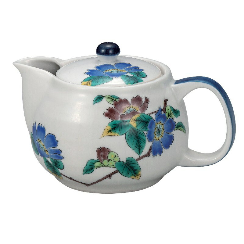 九谷焼 ポット急須 ・山茶花 網付 (容量360ml)