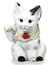 【受注生産品】九谷焼縁起置物 4号招き猫 本金墨花詰 右手金運招き猫<開店祝い・開業祝い・新築祝い 風水 金運>(3)