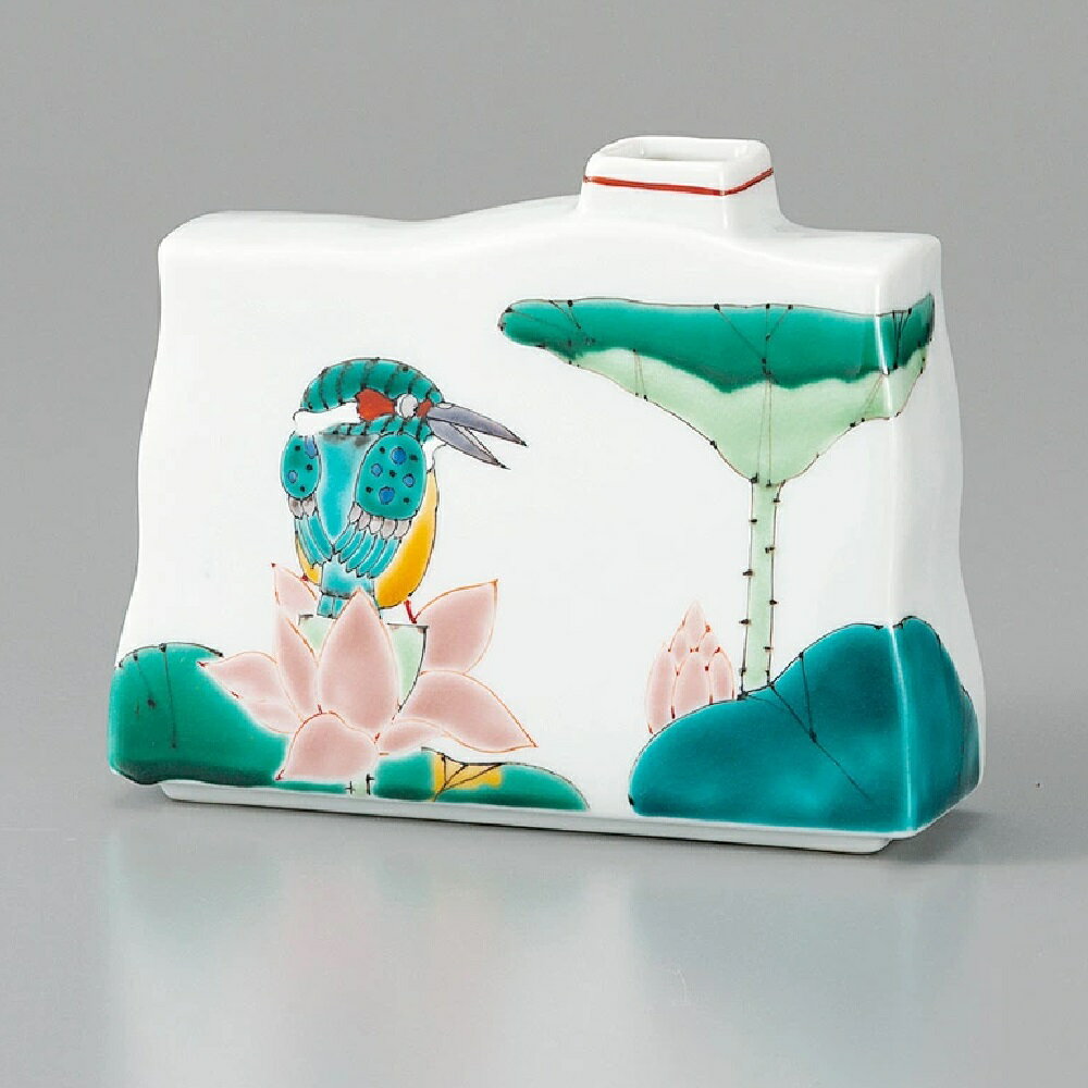 Kutani Ware - 九谷焼 大志窯 5号一輪生 蓮に翡翠