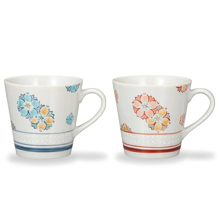 九谷焼 ペアマグカップ 鉄仙唐草