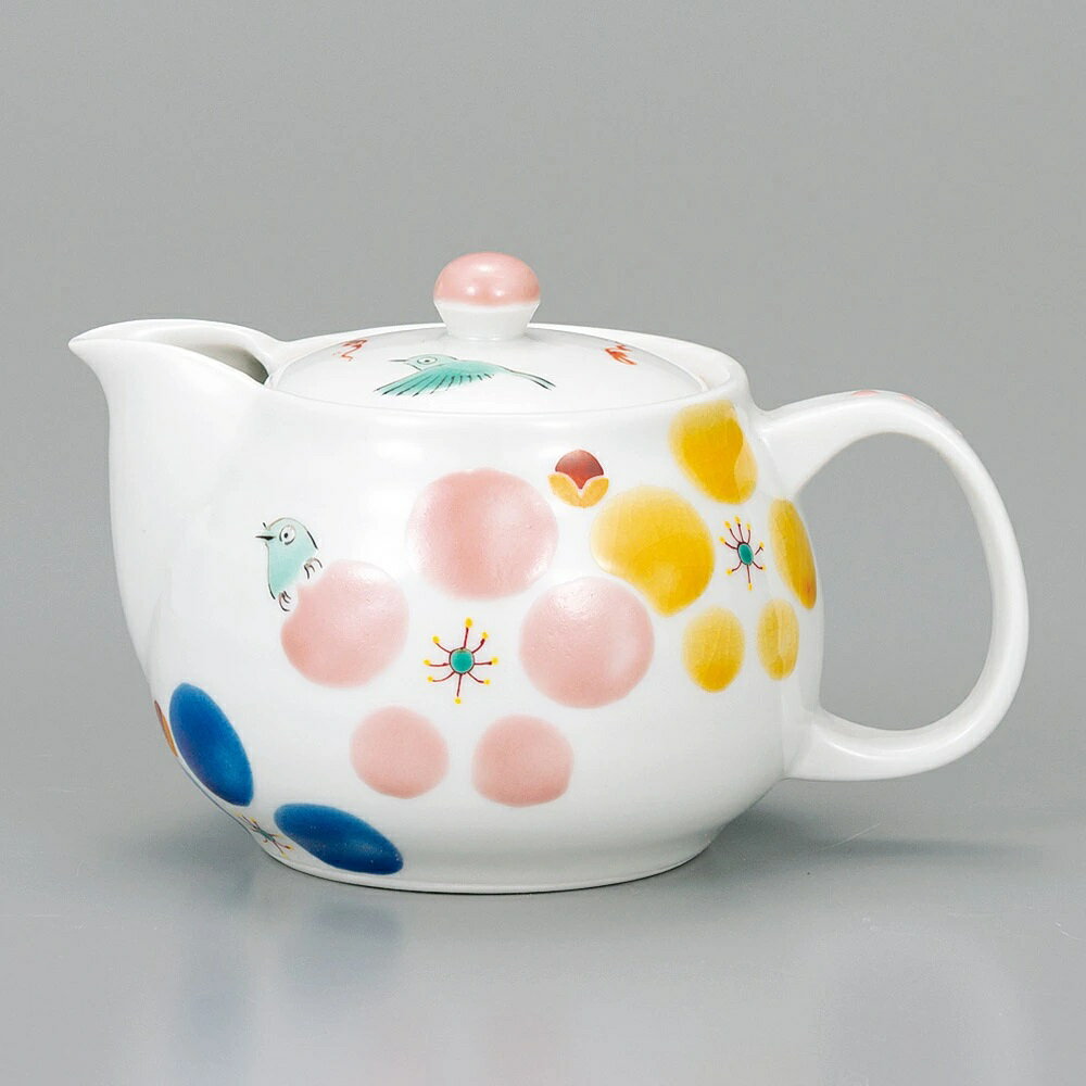 九谷焼 ポット急須 梅日和 /茶こし付