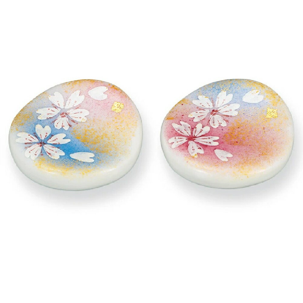 九谷焼 ペア箸置 花の舞