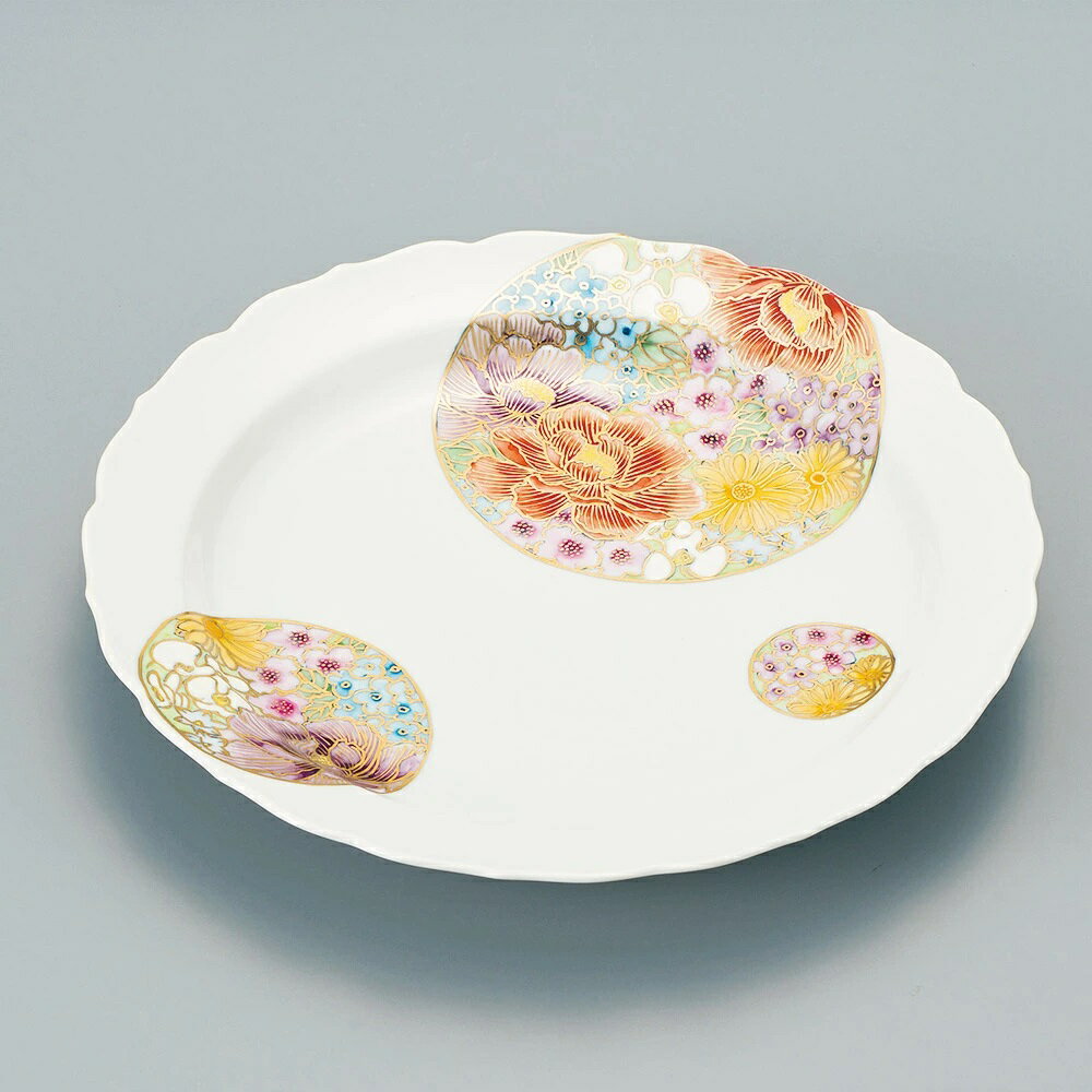 九谷焼 大志窯 8.3号盛皿 雅華