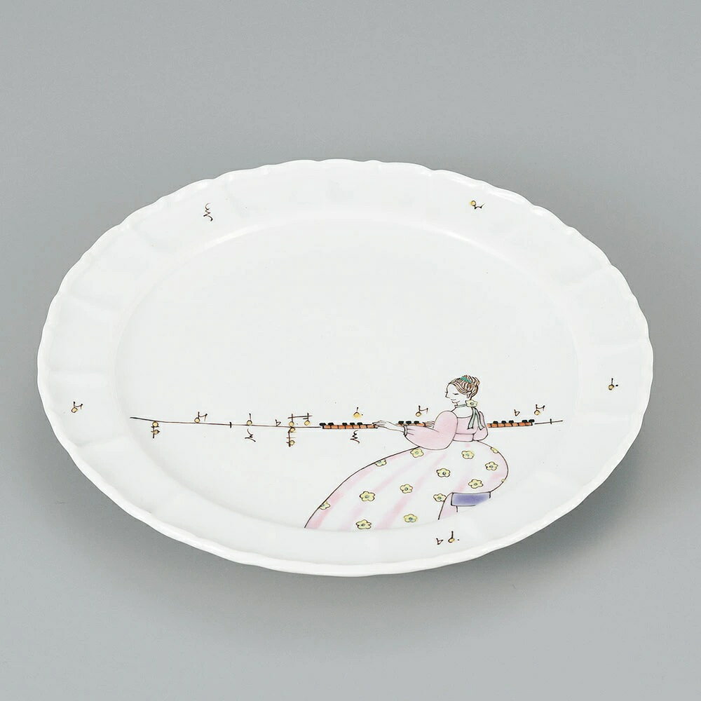 九谷焼 武腰美恵子 7号皿 ピアノ