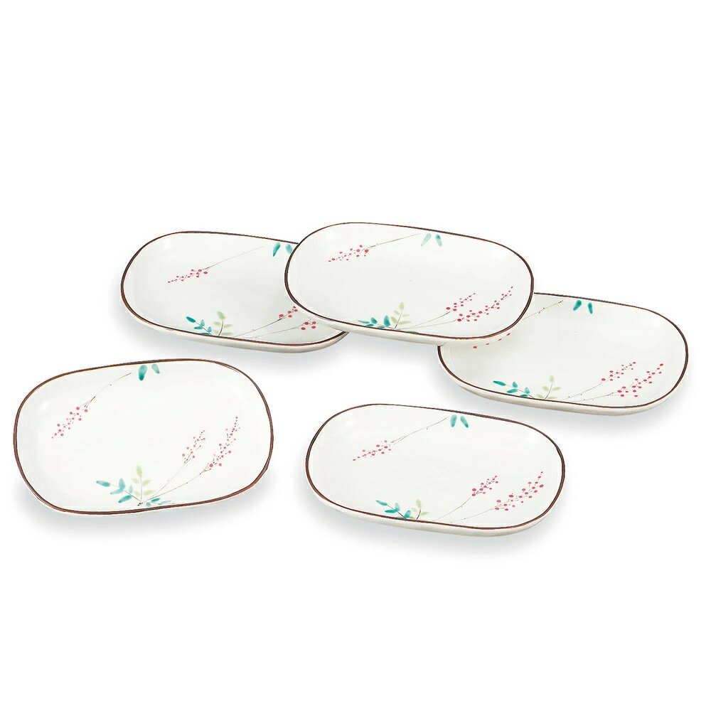 九谷焼 幸洋窯 6号皿揃 福来る (5枚組)