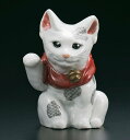 【受注生産品】九谷焼縁起置物　4号招き猫　黒絵細描 　林　美佳里作（伝統工芸士） ＜開店祝い・開業祝い・新築祝い　風水　金運＞