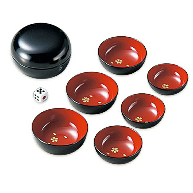 越前漆器・越前塗 雅乃 桜蒔絵 宴遊盃 黒内朱