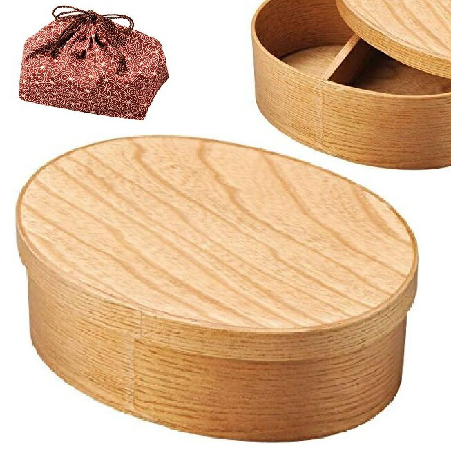 Rakuten - 越前漆器・越前塗 雅乃 きはだ 小判弁当 クリア 巾着袋付(柄はアソートです) 仕切り取り外し可能
