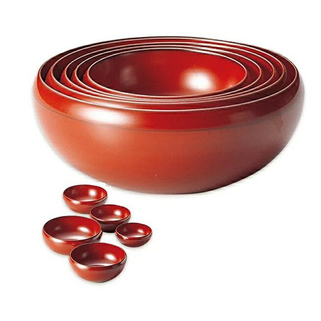 越前漆器・越前塗 雅乃 五つ組鉢 古代朱