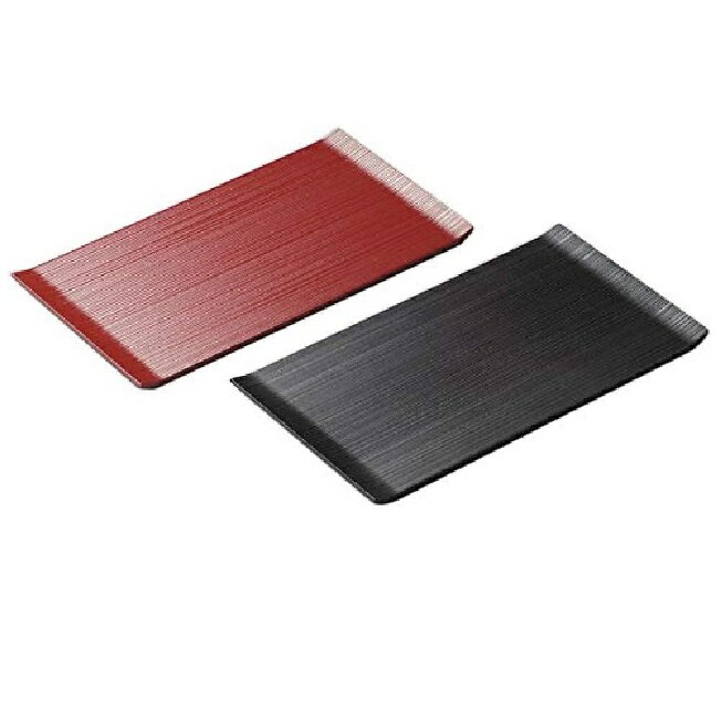 越前漆器・越前塗 雅乃 両折れもてなし皿ペアセット 黒・朱