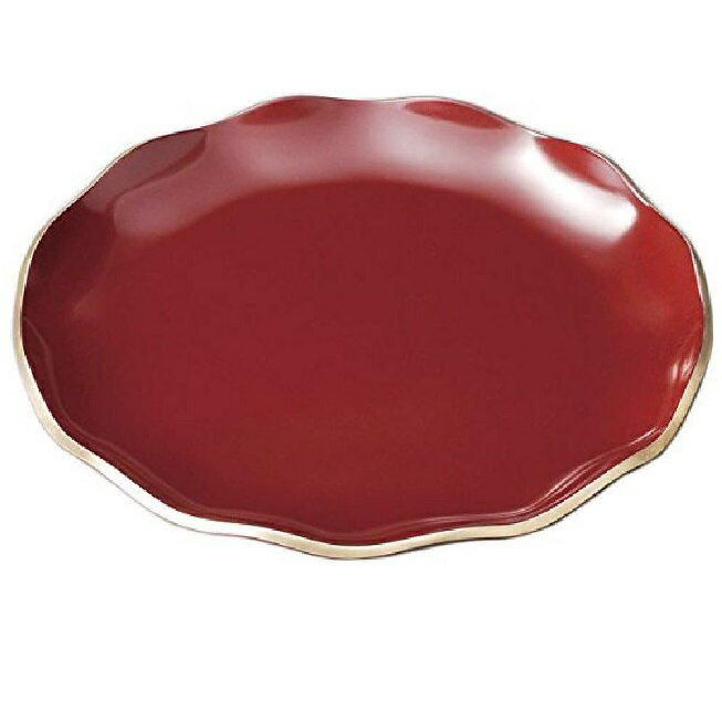 越前漆器・越前塗 雅乃 28cmフローラ大皿 吟朱