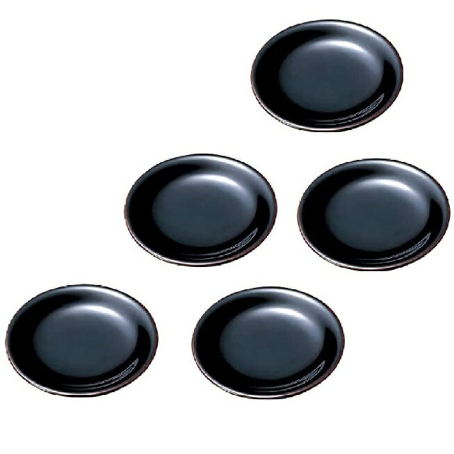 越前漆器・越前塗 雅乃 5寸丸銘々皿 溜 (5枚組)