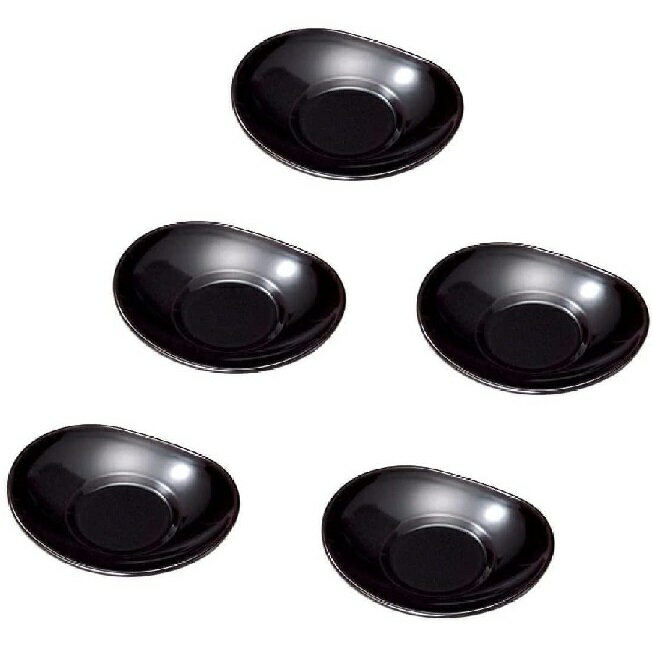 越前漆器・越前塗 雅乃 小判茶托 溜（5枚組）