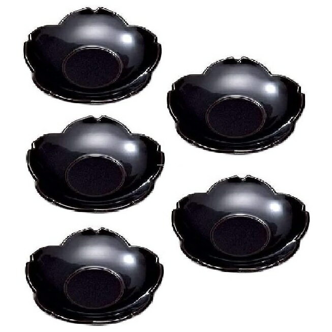 越前漆器・越前塗 雅乃 桜茶托 溜（5枚組）