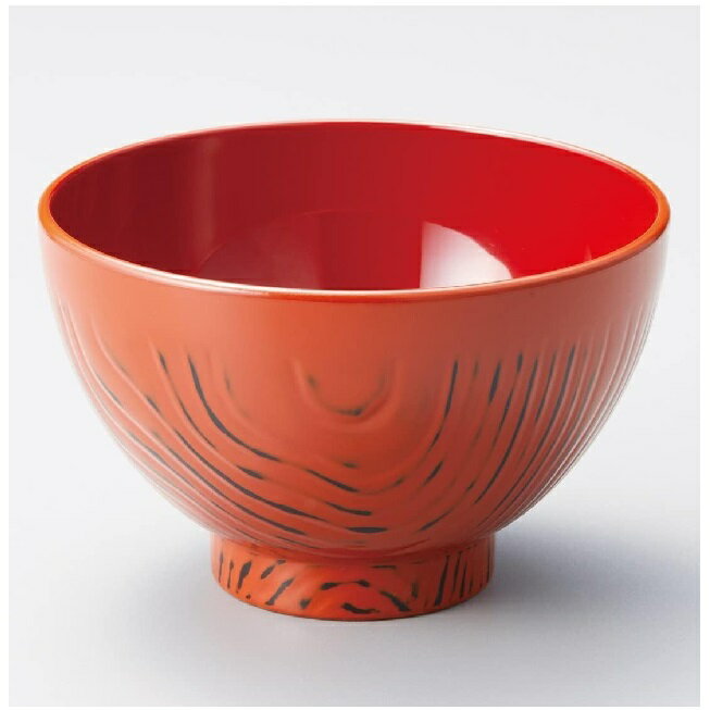 越前漆器・越前塗 雅乃 研出し 木目椀 (朱)食洗機対応