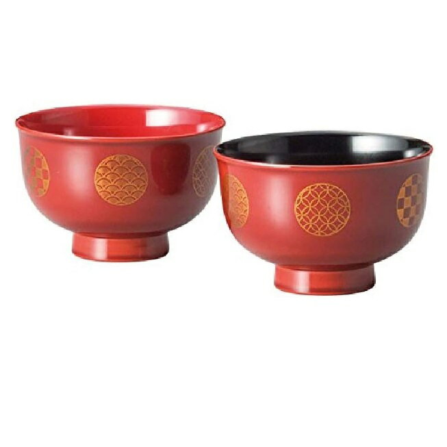 越前漆器・越前塗 雅乃 日月文様 夫婦汁椀 白檀