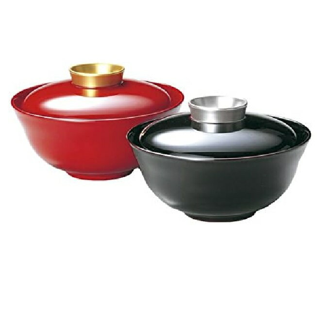 越前漆器・越前塗 雅乃 夫婦椀 欅振袖汁椀 木地呂内朱・内黒(伝統工芸士・梶原伸夫作)