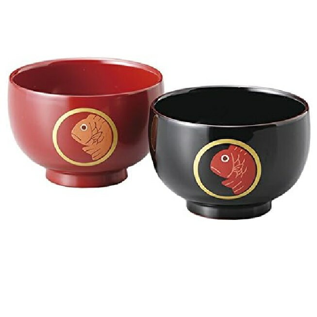 越前漆器・越前塗 雅乃 めで鯛 睦椀 朱・溜