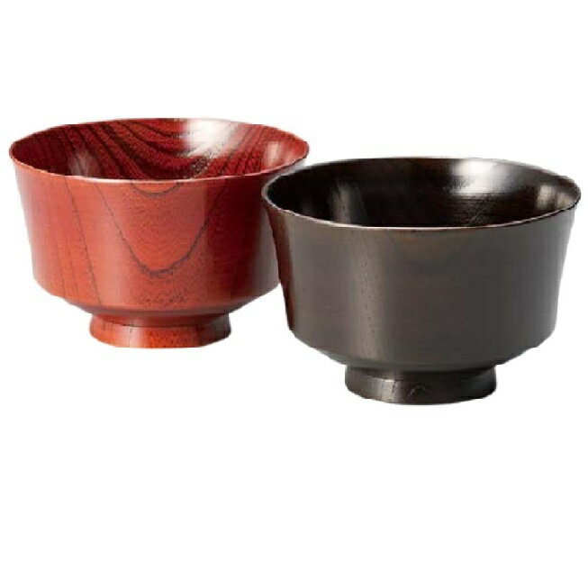 越前漆器・越前塗 雅乃 夫婦椀 Keyaki ペア汁椀 黒・赤