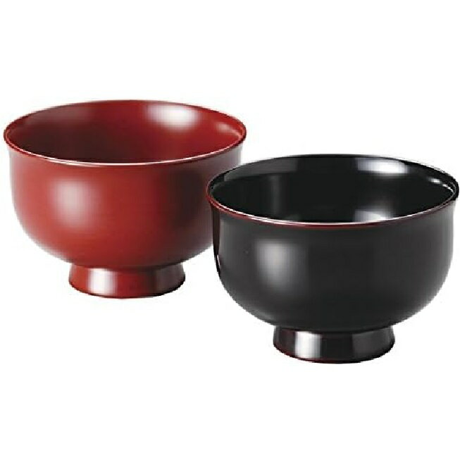 越前漆器・越前塗 雅乃 羽反り夫婦汁椀 古代朱・溜内黒(伝統工芸士・梶原伸夫作)