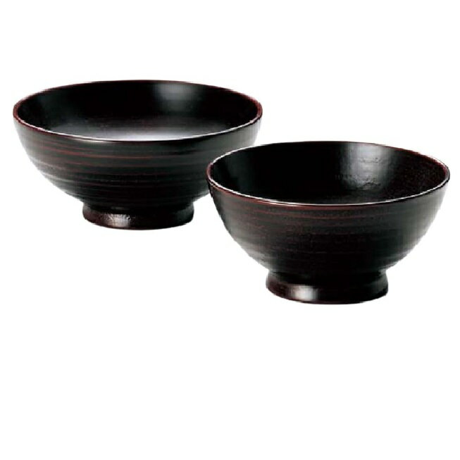 越前漆器・越前塗 雅乃 夫婦椀 地の粉飯椀（大・小）溜セット(伝統工芸士・梶原伸夫作)