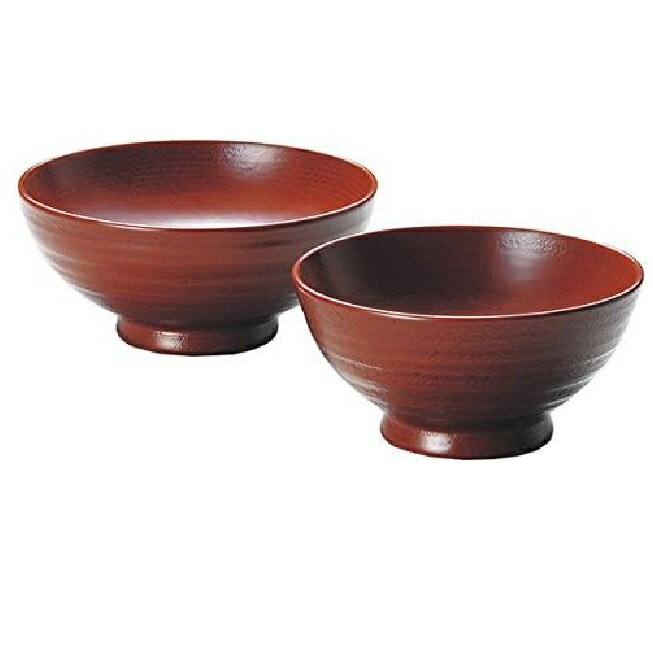 越前漆器・越前塗 雅乃 夫婦椀 地の粉飯椀（大・小）古代朱セット(伝統工芸士・梶原伸夫作)