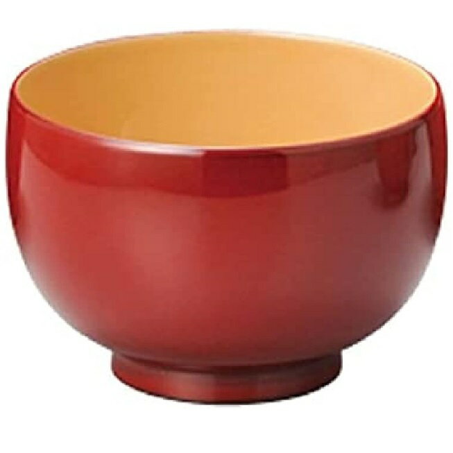 越前漆器・越前塗 雅乃 カラー汁椀 朱内白