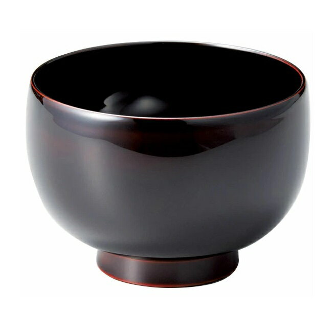 越前漆器・越前塗 雅乃 福型汁椀 (食洗機対応) 溜内黒