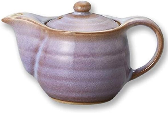 萩焼 萩むらさき丸ポット（ステンレス製茶こし付）約500ml