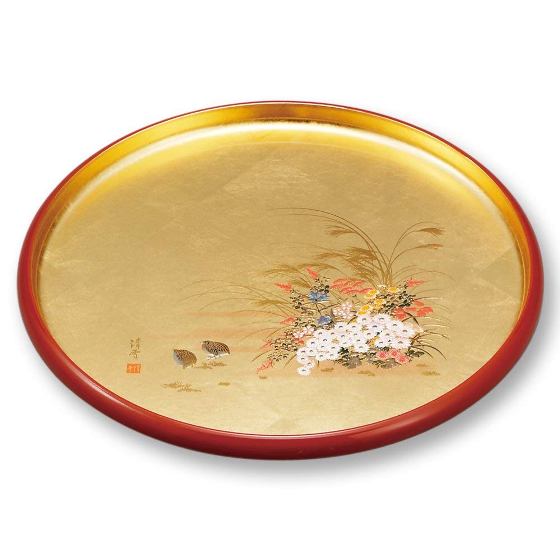 日本製　山中漆器　みやび　10.0丸盆