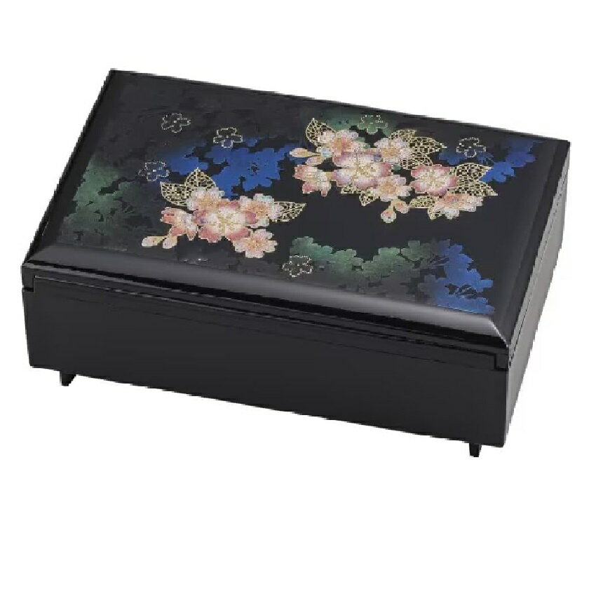 山中漆器 山中塗 匠宝石箱（オルゴール付）輝桜