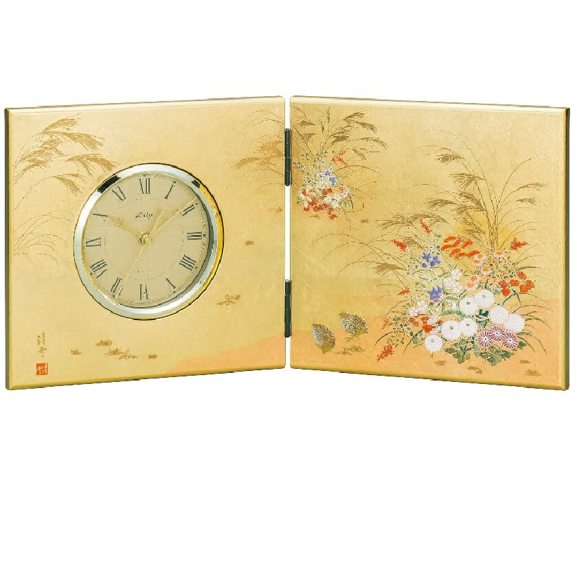 山中漆器 山中塗 屏風時計（大）みやび