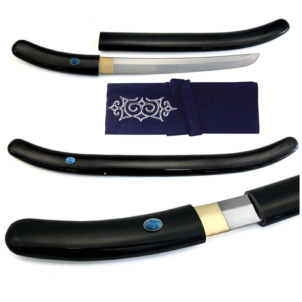 尾形刀剣 AN-31 蝦夷刀(アイヌ刀) 黒呂鞘 トルコ石飾り