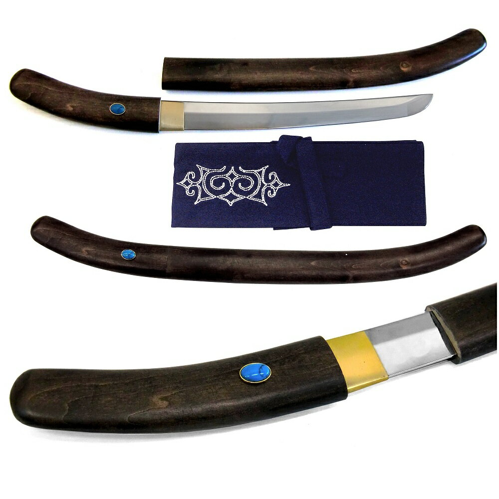 尾形刀剣 AN-41 蝦夷刀(アイヌ刀) 古式鞘 トルコ石飾り