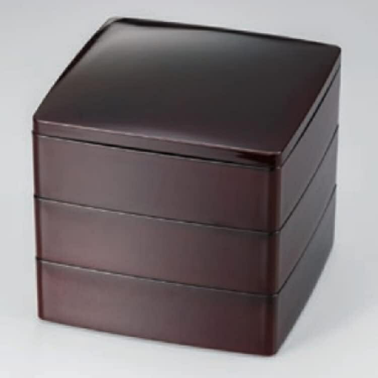 越前漆器・越前塗 漆遊館 溜(漆風塗) 内朱 65都重三段